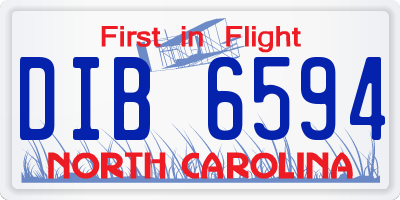 NC license plate DIB6594