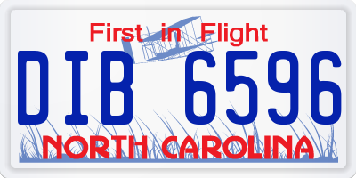 NC license plate DIB6596