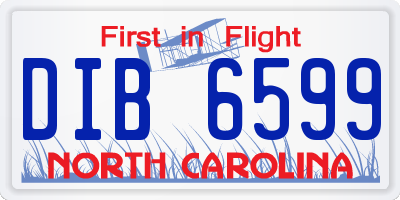 NC license plate DIB6599