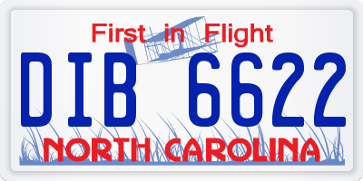 NC license plate DIB6622