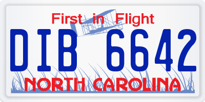 NC license plate DIB6642