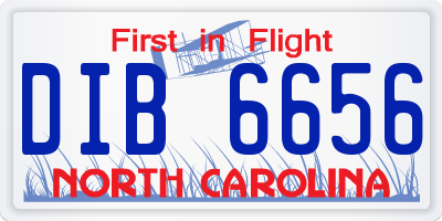 NC license plate DIB6656