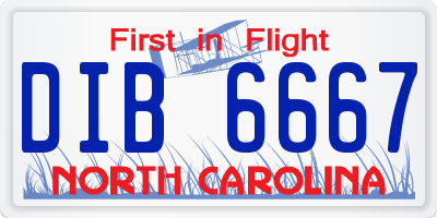 NC license plate DIB6667