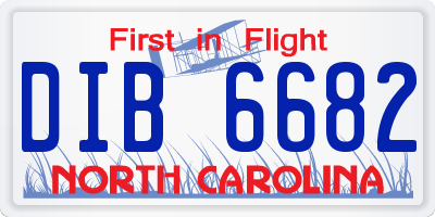 NC license plate DIB6682