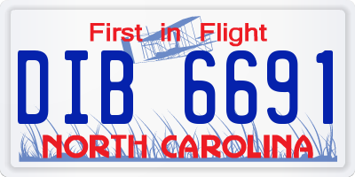 NC license plate DIB6691