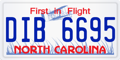 NC license plate DIB6695