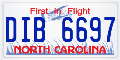 NC license plate DIB6697