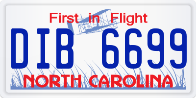 NC license plate DIB6699