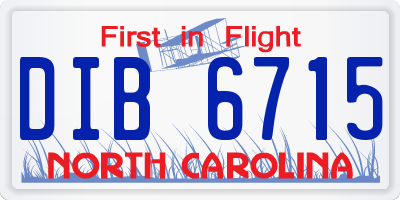NC license plate DIB6715