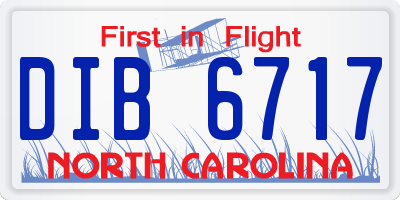 NC license plate DIB6717