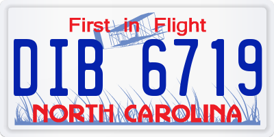 NC license plate DIB6719