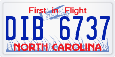 NC license plate DIB6737