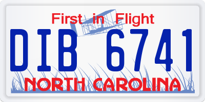 NC license plate DIB6741