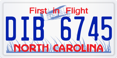 NC license plate DIB6745