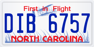 NC license plate DIB6757