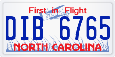 NC license plate DIB6765