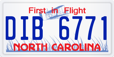 NC license plate DIB6771