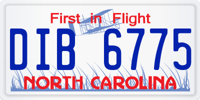 NC license plate DIB6775