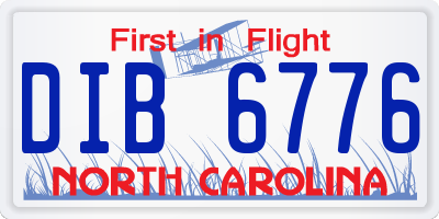 NC license plate DIB6776