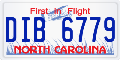 NC license plate DIB6779