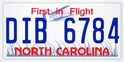 NC license plate DIB6784