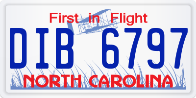NC license plate DIB6797