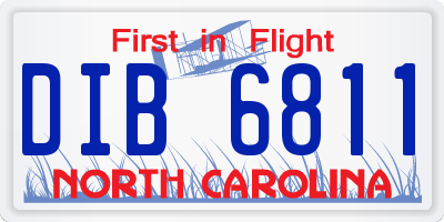 NC license plate DIB6811