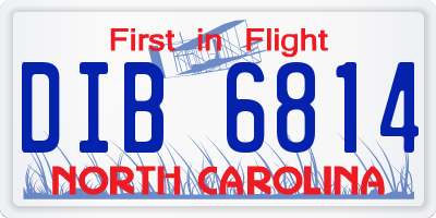 NC license plate DIB6814