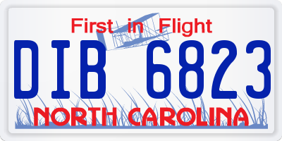 NC license plate DIB6823