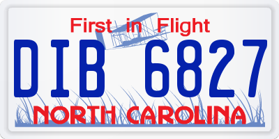 NC license plate DIB6827