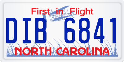 NC license plate DIB6841