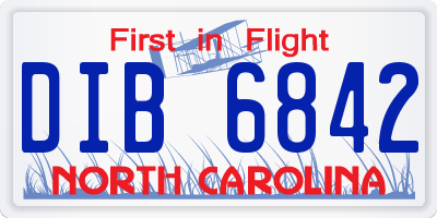 NC license plate DIB6842