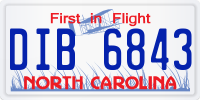 NC license plate DIB6843