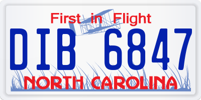 NC license plate DIB6847
