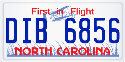 NC license plate DIB6856