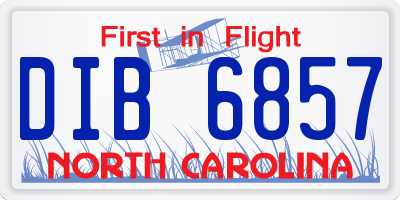 NC license plate DIB6857