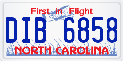 NC license plate DIB6858