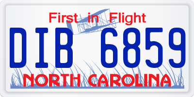 NC license plate DIB6859