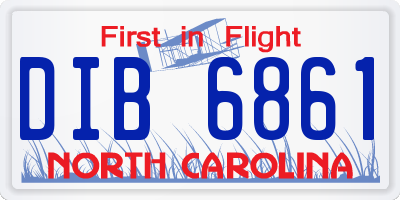 NC license plate DIB6861