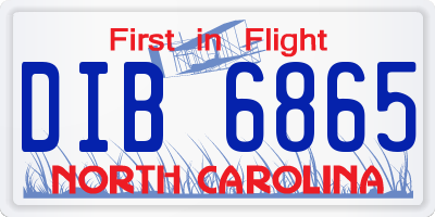 NC license plate DIB6865