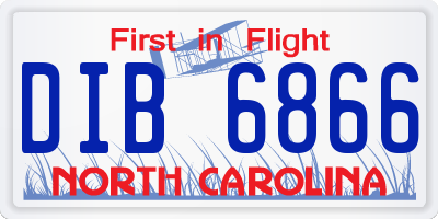 NC license plate DIB6866