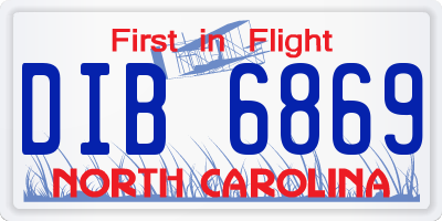 NC license plate DIB6869