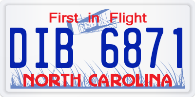 NC license plate DIB6871