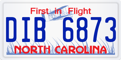 NC license plate DIB6873