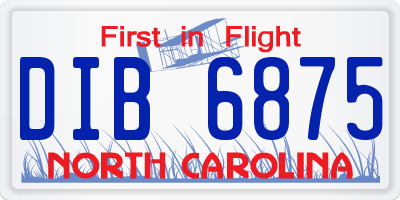 NC license plate DIB6875