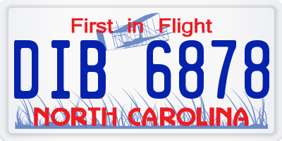 NC license plate DIB6878