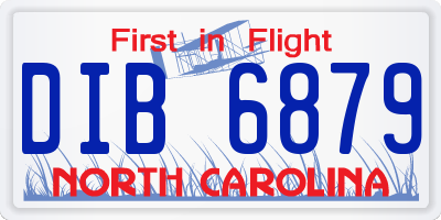 NC license plate DIB6879