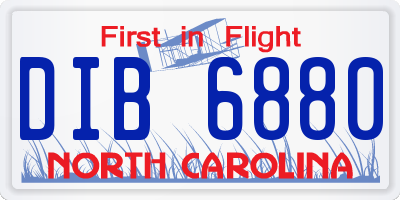 NC license plate DIB6880