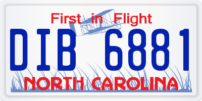 NC license plate DIB6881