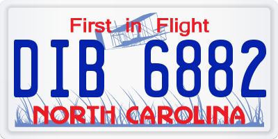 NC license plate DIB6882